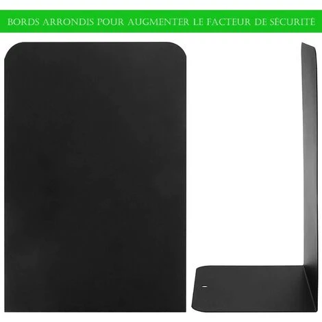 ALMI 2Pcs Serre-livres En Métal,Serre-livres En Forme De L 8 X 4 X 5.4Inch,Serre-livres Heavy Duty Métal Antidérapant Pour Bibliothèque De L’école Bureau à La Maison Étagère Decor-Noir 6 ALMI 2Pcs Serre-livres En Métal,Serre-livres En Forme De L 8 X 4 X 5.4Inch,Serre-livres Heavy Duty Métal Antidérapant Pour Bibliothèque De L’école Bureau à La Maison Étagère Decor-Noir – Image 4