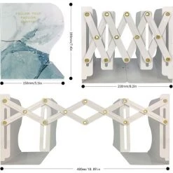 ALMI Serre Livres Réglable, SHANMEI Support Livre Évolutifs, Serre-Livres Décoratifs En Métal, Cale Livre Pour Bureau, Maison, Étagère Decor -Petit rangement Soldes Magasin 52689879 2