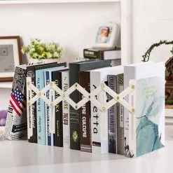 ALMI Serre Livres Réglable, SHANMEI Support Livre Évolutifs, Serre-Livres Décoratifs En Métal, Cale Livre Pour Bureau, Maison, Étagère Decor -Petit rangement Soldes Magasin 52689879 5