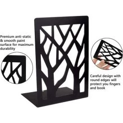 ALMI Serre-livres En Métal Pour Livres Lourds, Support Pour étagères, Serre Livres Décoratifs Antidérapants Pour La Maison, Bouchons D'étagère Noirs (3 Paires) -Petit rangement Soldes Magasin 52690175 4