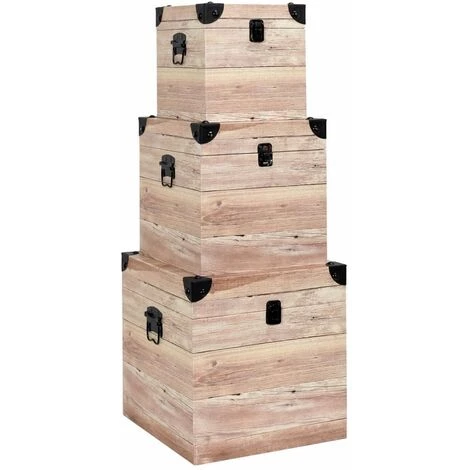 ALTOBUY SAMA - Lot De 3 Malles Cubes Aspect Bois Rosé - Rose 4 ALTOBUY SAMA - Lot De 3 Malles Cubes Aspect Bois Rosé - Rose – Image 2