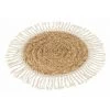 DANSMAMAISON Sous-Plat Rond Herbe-Coton Naturel/Blanc - L 32 X L 32 X H 1 Cm - Naturel -Petit rangement Soldes Magasin 52726119 1