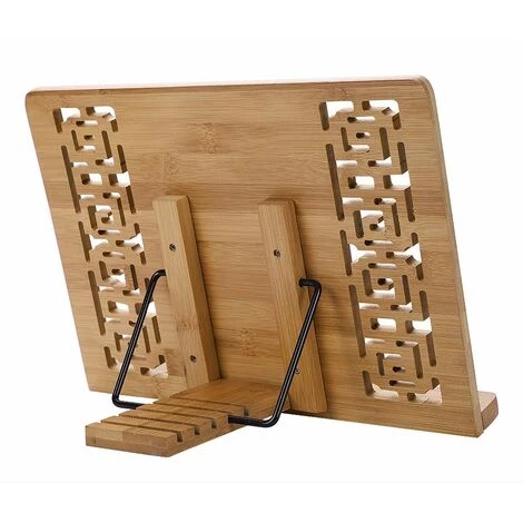ECHOO Support Pour Livre En Bambou Porte-lecture 5 Degrés Réglable Porte-livre Multifonction Anti-myopie Rétro Tablette Sculpté De Cuisine Recette Planche à Composition Cadeau D'Anniversaire Noël 4 ECHOO Support Pour Livre En Bambou Porte-lecture 5 Degrés Réglable Porte-livre Multifonction Anti-myopie Rétro Tablette Sculpté De Cuisine Recette Planche à Composition Cadeau D'Anniversaire Noël – Image 2