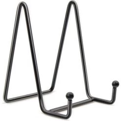 SUPERMARKET 4pcs Supports De Plaque Pour Affichage- 4 Pouces Support De Plaque Noir Le Fer Chevalet Support De Plaque Présentoir D'image Supports De Cadre En Métal Pour Photo, Vaisselle Et Art De Table，Superma