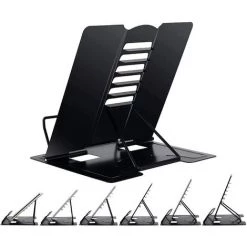SUPERMARKET Support De Lecture，Porte-Livre Chevalet En Métal Multifonction,Portable Réglable Support Livre En Métal, Pour Livres/Téléphone Portable Porte-Copie Chevalet Pupitre Stand, Noir,Superma -Petit rangement Soldes Magasin 52977497 4