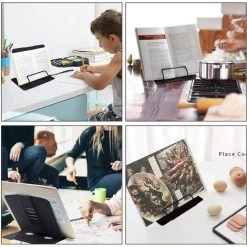 SUPERMARKET Support De Lecture，Porte-Livre Chevalet En Métal Multifonction,Portable Réglable Support Livre En Métal, Pour Livres/Téléphone Portable Porte-Copie Chevalet Pupitre Stand, Noir,Superma -Petit rangement Soldes Magasin 52977497 5