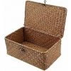 ECHOO Rangement Jonc De Mer Avec Couvercles, Petit Panier Osier, Naturelle Boîte De Rangement Rotin, Panier à Linge, Corbeille Osier -Petit rangement Soldes Magasin 53101696 1