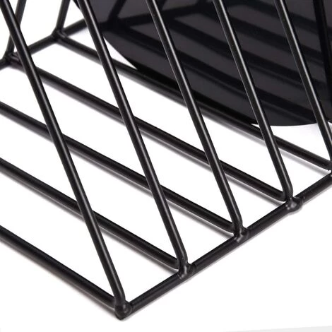 HKLFFJA Support Noir De Rangement Pour Disques Vinyles - 9 Emplacements - Pour Un Bureau 6 HKLFFJA Support Noir De Rangement Pour Disques Vinyles - 9 Emplacements - Pour Un Bureau – Image 4