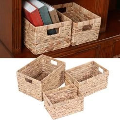 SZYB 3PCS Paniers D'bo?te De Rangement De Jacinthe Décor De Conteneur Polyvalent De Maison -Petit rangement Soldes Magasin 53612312 3