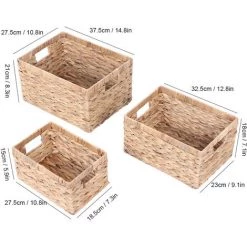 SZYB 3PCS Paniers D'bo?te De Rangement De Jacinthe Décor De Conteneur Polyvalent De Maison -Petit rangement Soldes Magasin 53612312 4