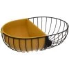 Five - Corbeille à Fruits En Métal Noir Avec Compartiment Amovible Jaune Moutarde - Jaune -Petit rangement Soldes Magasin 53726695 1