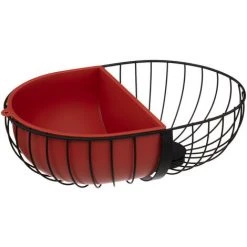 FI-VE Five - Corbeille à Fruits En Métal Noir Avec Compartiment Amovible Rose Nacarat - Rose