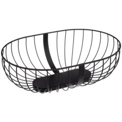 FI-VE Five - Corbeille à Fruits En Métal Noir Avec Compartiment Amovible Rose Nacarat - Rose -Petit rangement Soldes Magasin 53726701 3