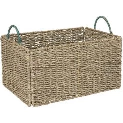 Atmosphera - Lot De 3 Caisses De Rangement Cagette En Fer Et Roseau - Beige -Petit rangement Soldes Magasin 53726719 4