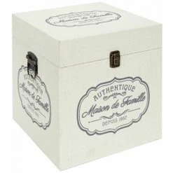 ALTOBUY INGA - Lot De 3 Malles Cubes Tissu Blanc Motif Authentique - Blanc -Petit rangement Soldes Magasin 53821850 5