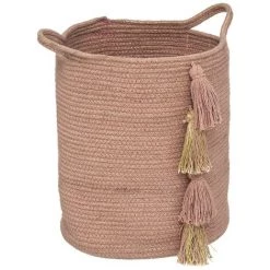 ATMOSPHERA, CRÉATEUR D'INTÉRIEUR Panier Lurex Pompons - Rose