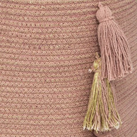 ATMOSPHERA, CRÉATEUR D'INTÉRIEUR Panier Lurex Pompons - Rose 4 ATMOSPHERA, CRÉATEUR D'INTÉRIEUR Panier Lurex Pompons - Rose – Image 2
