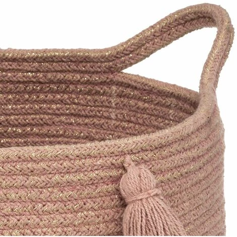 ATMOSPHERA, CRÉATEUR D'INTÉRIEUR Panier Lurex Pompons - Rose 5 ATMOSPHERA, CRÉATEUR D'INTÉRIEUR Panier Lurex Pompons - Rose – Image 3