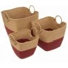 HOMEMAISON Set De 3 Paniers Bicolores à Anses Terre De Sienne 37 X 32,5 X 36 Cm - Terre De Sienne
