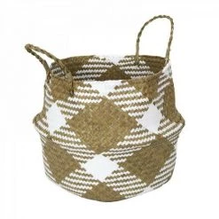 JARDIRICODECO Panier De Rangement Blanc Et Naturel -Petit rangement Soldes Magasin 53957909 3