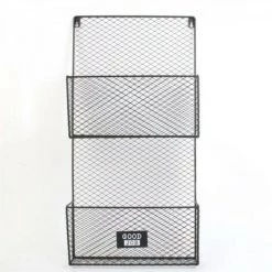 JARDIRICODECO Range-revues Mural Metal Noir -Petit rangement Soldes Magasin 53960030 3