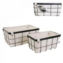 JARDIRICODECO Panier Metal Filaire Avec Doublure X2