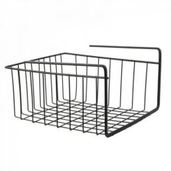 JARDIRICODECO Panier Suspendu Metal Filaire Noir 26x14x26cm -Petit rangement Soldes Magasin 53960143 3
