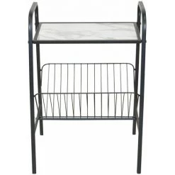 DéCOSHOP26 Table D'appoint / Porte-revues En Acier Noir - Noir -Petit rangement Soldes Magasin 53962914 3