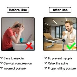 TINOR Support De Livre Réglable, Hauteur Et Angle Réglables, Support De Livre Ergonomique Avec Trombones Pour Grands Livres Scolaires, Livres De Musique, Tablette, Recettes De Cuisine -Petit rangement Soldes Magasin 54092673 5