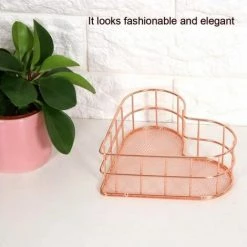 Panier De Rangement Or Rose En 17.5x15.2x6cm FUIENKO -Petit rangement Soldes Magasin 54326945 2