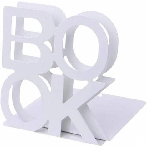 Serre-livres En Métal Robuste En Forme De L Antidérapant Pour étagères, 1 Paire Pour Le Bureau (blanc),Starlight 3 Serre-livres En Métal Robuste En Forme De L Antidérapant Pour étagères, 1 Paire Pour Le Bureau (blanc),Starlight