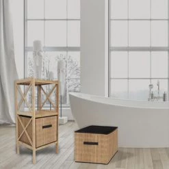 Panier De Pliage De Fil De Bambou - MSV. -Petit rangement Soldes Magasin 54538101 3