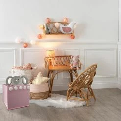 WELLHOME Ensemble De 3 Boîtes De Stockage Enfant Avec Pompons Roses - 29 X 29 X 29 Cm - 0 -Petit rangement Soldes Magasin 54538171 4