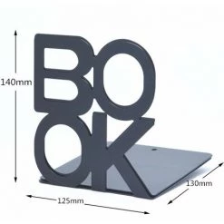 QERSTA Serre-livres En Métal Robuste En Forme De L Avec Lettrage "Livre" Et Lettres Antidérapantes Pour Bibliothèque, 1 Paire Pour Bureau (noir) -Petit rangement Soldes Magasin 54648387 3