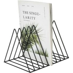 QERSTA Organisateur De Disques Vinyle, étagère à Magazines En Métal 9 Emplacements, Décoration De Bureau, étagères Noires