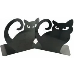 QERSTA 1 Paire De Serre-livres Décoratifs Chat Persan En Métal Noir -Petit rangement Soldes Magasin 54648401 3