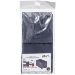 FI-VE Five - Boîte De Rangement En Velours Bleu Marine 15 X 31 X 15 Cm - Bleu Foncé -Petit rangement Soldes Magasin 54816718 2