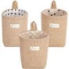 PERLE RARE Coton Lin Panier De Rangement Sac Pliable Panier De Rangement Sac Avec Poignée, Home, Organiser Boîte Pour Armoire De Maison Jouets Bureau Bureau, Chambre à Coucher. (lot De 3) -Petit rangement Soldes Magasin 54847099 1