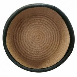 MEUBLETMOI Lot De 2 Paniers H.11 Cm X D.19 Cm En Jute Beige Et Noir - ROUDY 9529 - Beige -Petit rangement Soldes Magasin 55079931 3