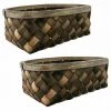MEUBLETMOI Lot De 2 Paniers/corbeilles 14x37 En Bois De Pin Tressé - DAMY 9725 - Bois -Petit rangement Soldes Magasin 55079932 1