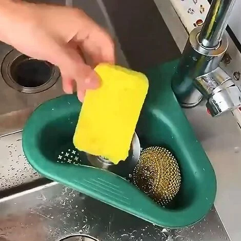 DKSFJKL Porte Évier Triangle, Évier Égouttoir Panier Crépine, Égouttoir De Rangement Pour Évier De Cuisine, Étagère D'angle Triangulaire Pour Évier Vert 7 DKSFJKL Porte Évier Triangle, Évier Égouttoir Panier Crépine, Égouttoir De Rangement Pour Évier De Cuisine, Étagère D'angle Triangulaire Pour Évier Vert – Image 5