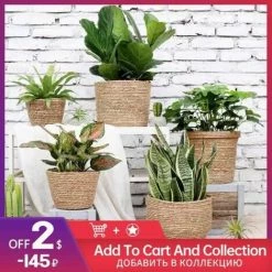 Panier De Fleurs En Osier. Ornement Suspendu. Pour Pot De Fleur Tissé. Pour L'extérieur. En Bambou. Décoration De Maison FUIENKO -Petit rangement Soldes Magasin 55268751 2