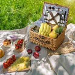 Gizcam Paniers Pique-Nique, Paniers En Osier Fait Main, Pour 2 Personnes, Pour Pique-Nique, Camping, Plages Et Parcs, Avec Couverture Pique-Nique, Gobelets, Couverts, Assiettes, Marron 40x30x20 Cm 10 Gizcam Paniers Pique-Nique, Paniers En Osier Fait Main, Pour 2 Personnes, Pour Pique-Nique, Camping, Plages Et Parcs, Avec Couverture Pique-Nique, Gobelets, Couverts, Assiettes, Marron 40x30x20 Cm -Petit rangement Soldes Magasin 55298931 4