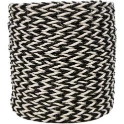 HSM COLLECTION Set De 3 Paniers De Rangement - Raphia/Herbier Marin - Noir/blanc - 20 X 20 X 20 Cm - Noir/Blanc -Petit rangement Soldes Magasin 55302109 4