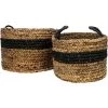 HSM COLLECTION Malibu - Set De 2 Paniers - Jacinthe D'eau - Naturel/noir - 40 X 27 X 40 Cm - Noir/naturel -Petit rangement Soldes Magasin 55303158 1