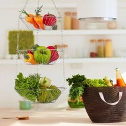 JARDIBRICODECO Panier à Suspendre 3 étages -Petit rangement Soldes Magasin 55316052 3