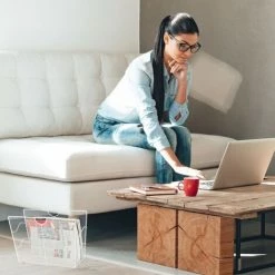 JARDIBRICODECO Porte-revue Métal Blanc -Petit rangement Soldes Magasin 55316486 3