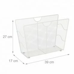 JARDIBRICODECO Porte-revue Métal Blanc -Petit rangement Soldes Magasin 55316486 4