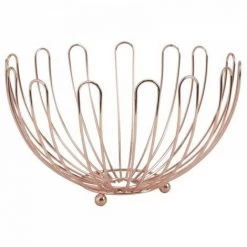 JARDIBRICODECO Corbeille à Fruits Ronde En Métal Cuivré