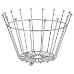 JARDIBRICODECO Corbeille à Fruits Ronde En Métal Chromé